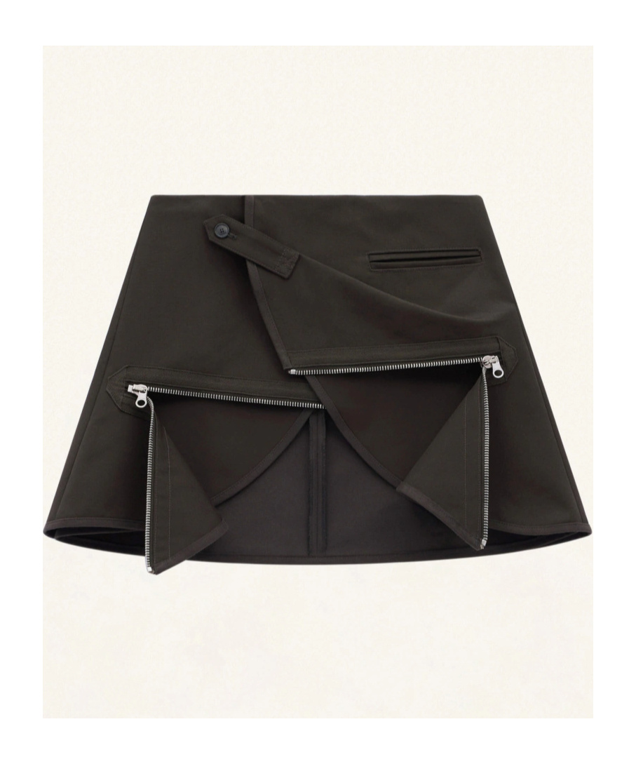 Courrèges Modular Cotton Miniskirt In Black