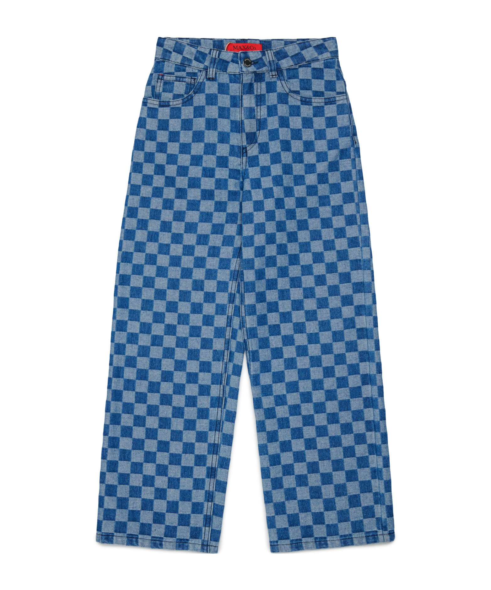 Maxco. Kids Maxp 65 Checkered Jeans In Blue
