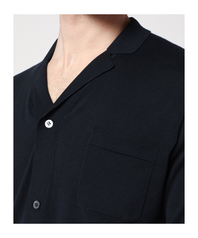 Drumohr Cardigan Cotton Chest Pocket Long Sleeves In Navy Blue