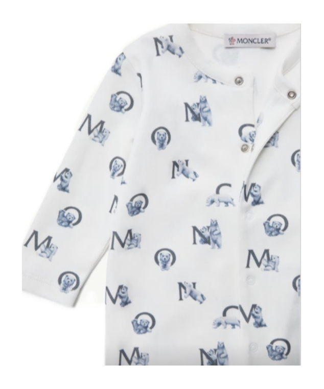 Moncler Enfant All-over Patterned Crewneck Rompers In White