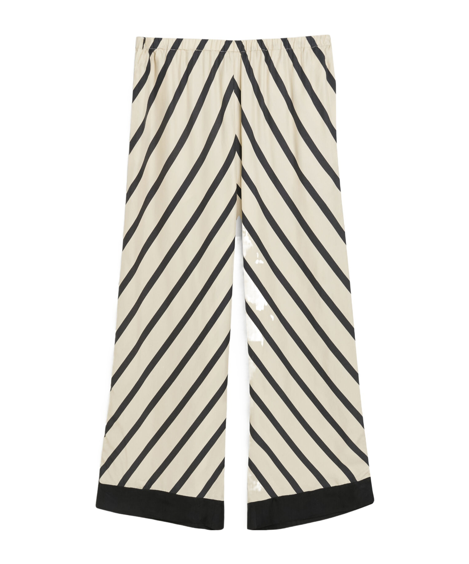 Shop By Malene Birger Striped Wide-leg Trousers In Diagonal Stripe