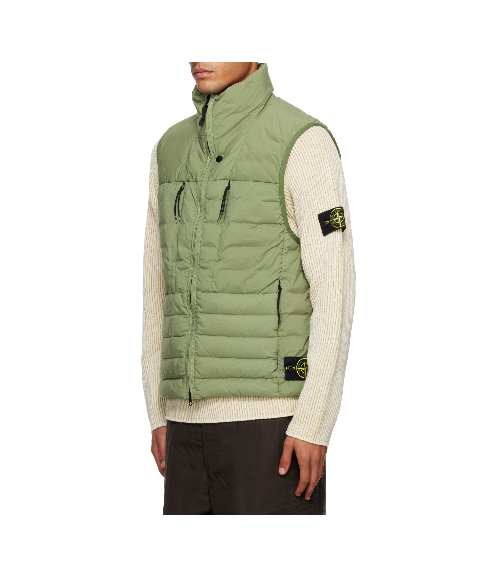 Stone Island Green G100004 Seamless Tunnel Nylon Down-tc Vest In Green