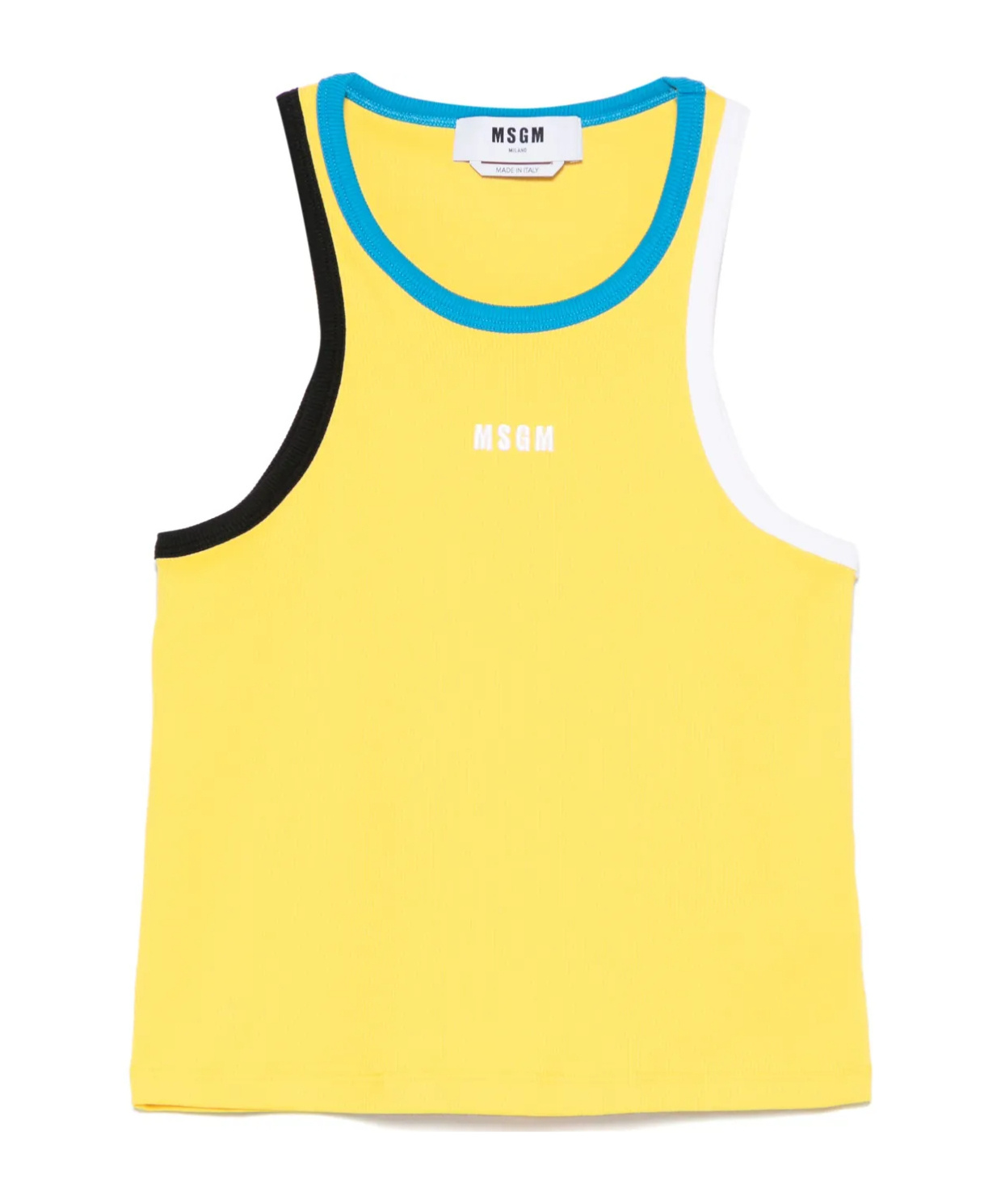 Msgm Contrast-trim Tank Top In Yellow