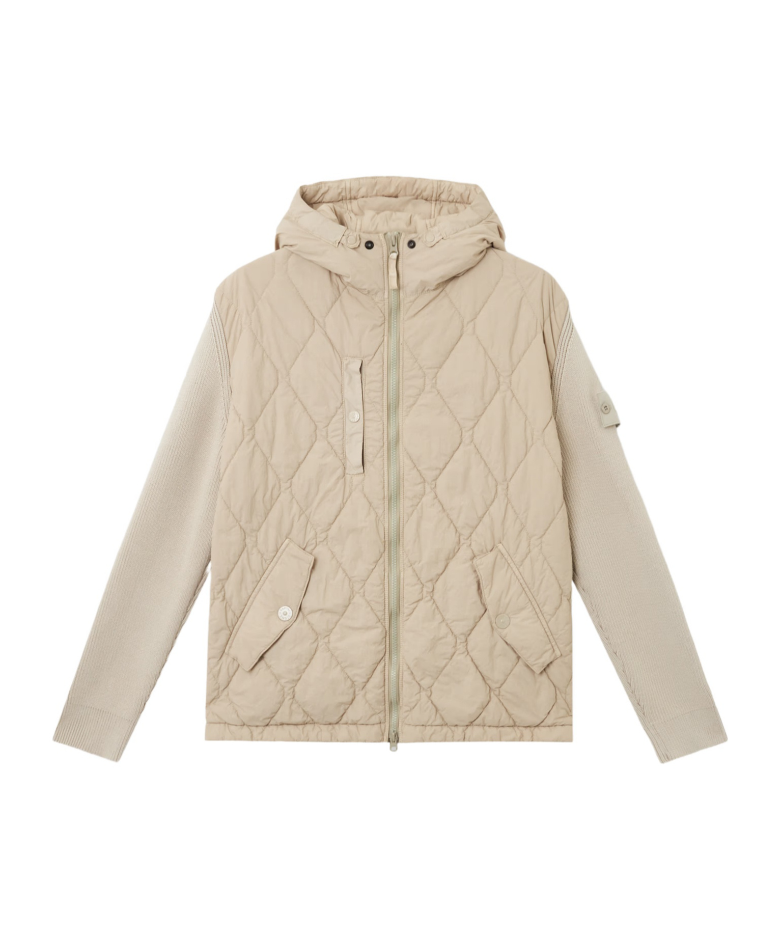 Stone Island Hooded Jacket With Padding And Anti-drop In Beige