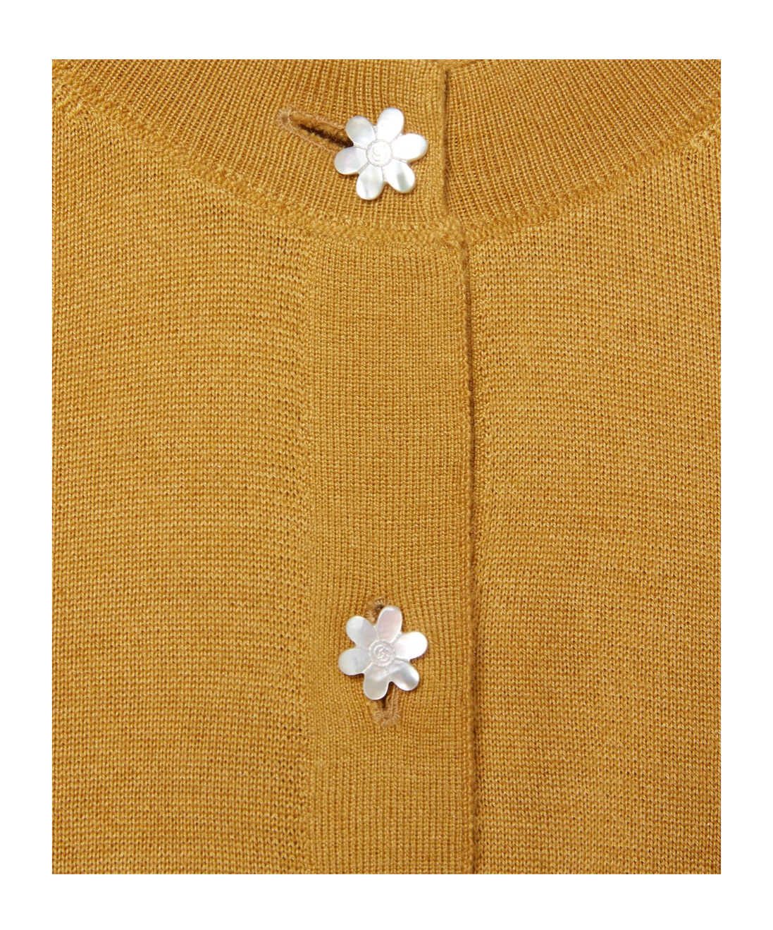 Gucci Long-sleeved Knitted Cardigan In Yellow