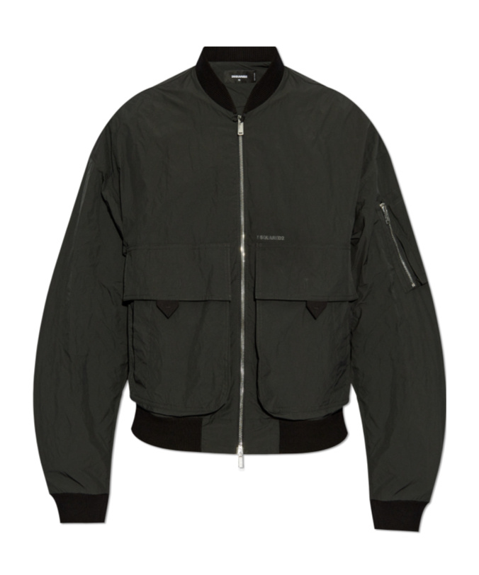Dsquared2 Mens Black Superlight 80's Bomber Shell Jacket In Black