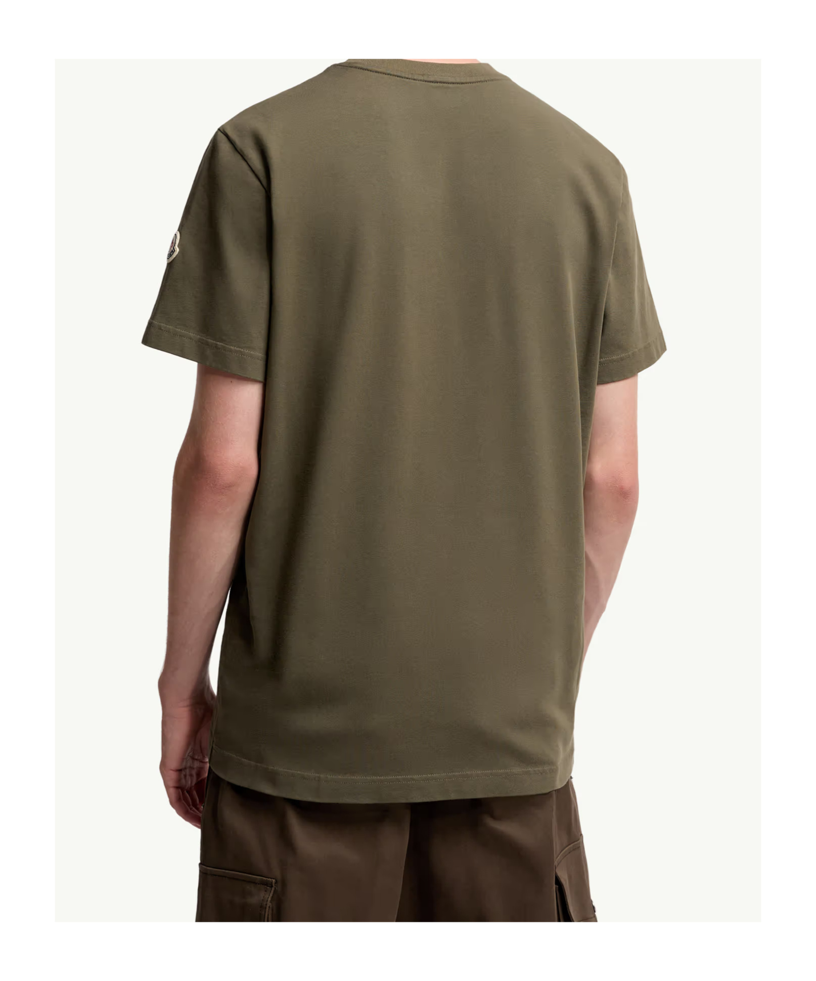Moncler Logo Patch Crew Neck T-shirt In Green