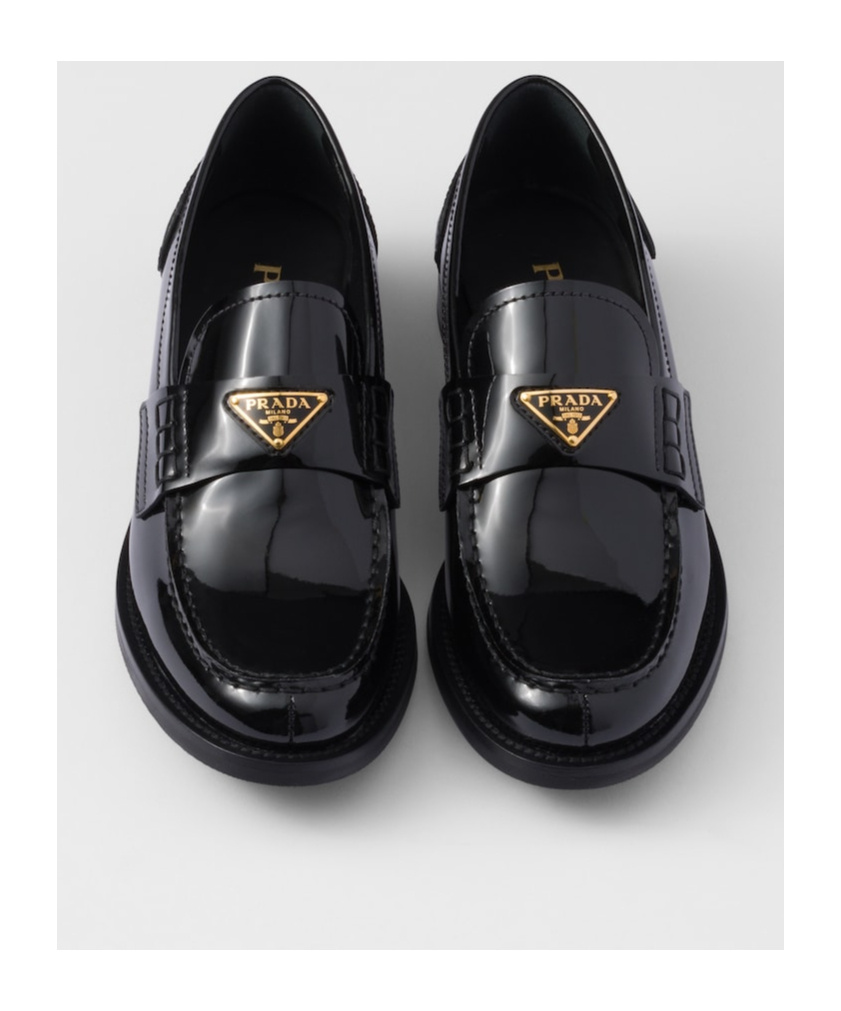 Prada Patent Leather Loafers In Black