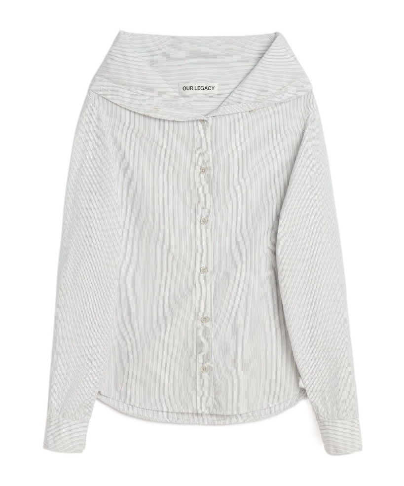 Our Legacy Diner Pinstripe Super Poplin In Gray