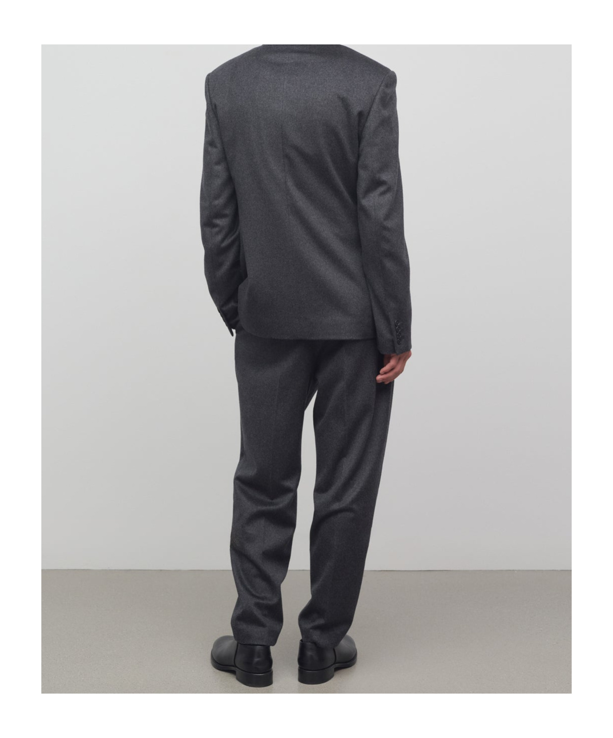 The Row Elastic Waist Casual Pants In Charcoal-grey