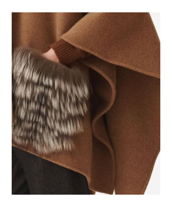 Fabiana Filippi Hooded Cloak In Brown