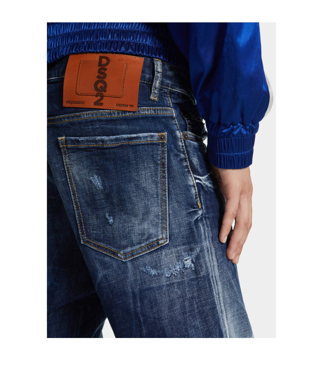 Dsquared2 Distressed Stretch-cotton Jeans In Blue