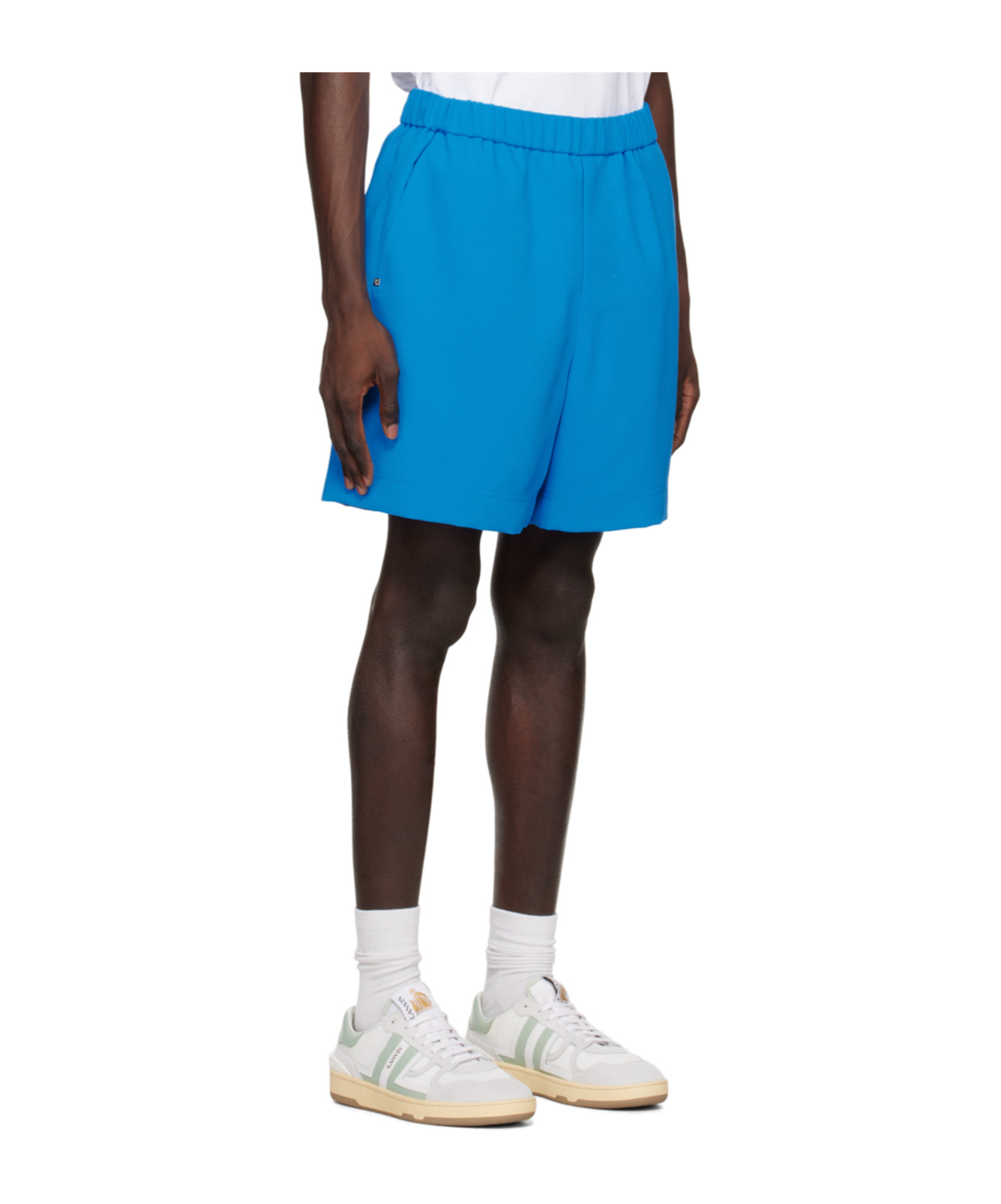 Wooyoungmi Blue Embroidered Shorts In Blue