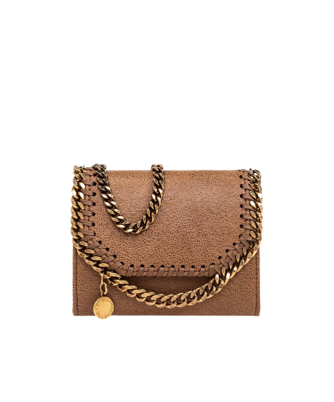 Stella Mccartney Chain-linked Wallet In Brown