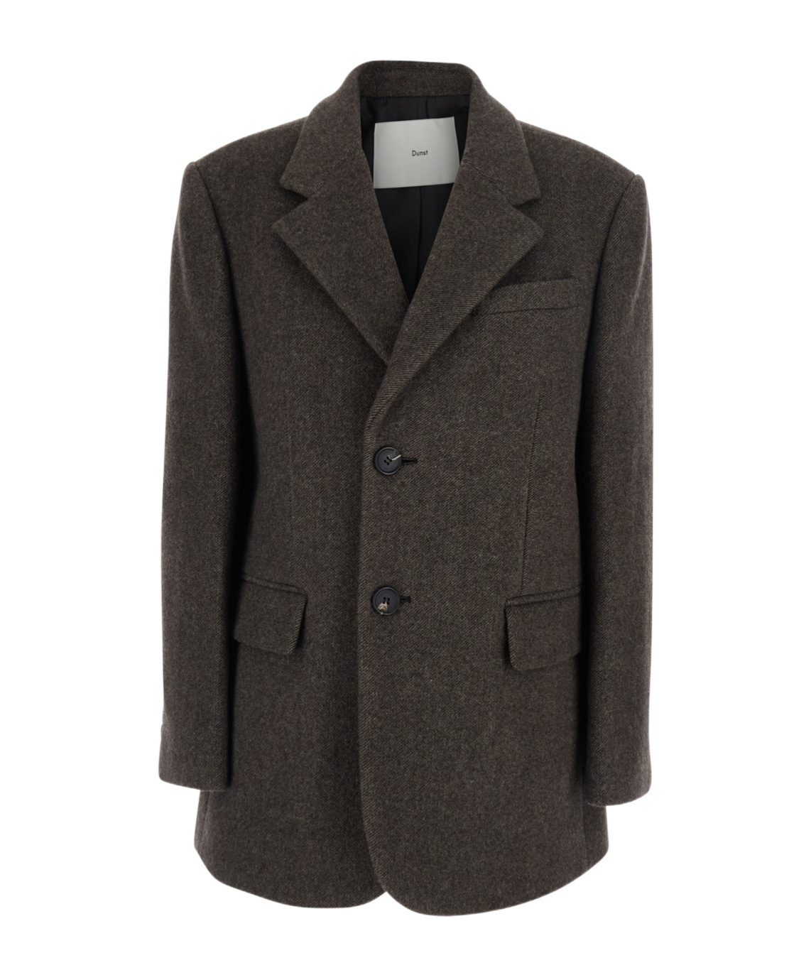 Dunst Grey Single-breasted Jacket With Notched Revers In Cashmere Woman In Black