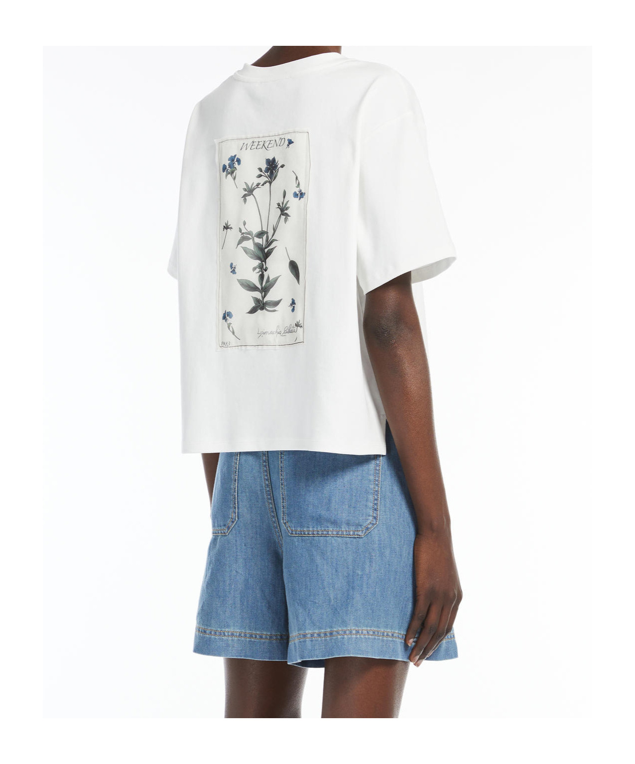 Weekend Max Mara Round Neck Short Sleeve T-shirt In White