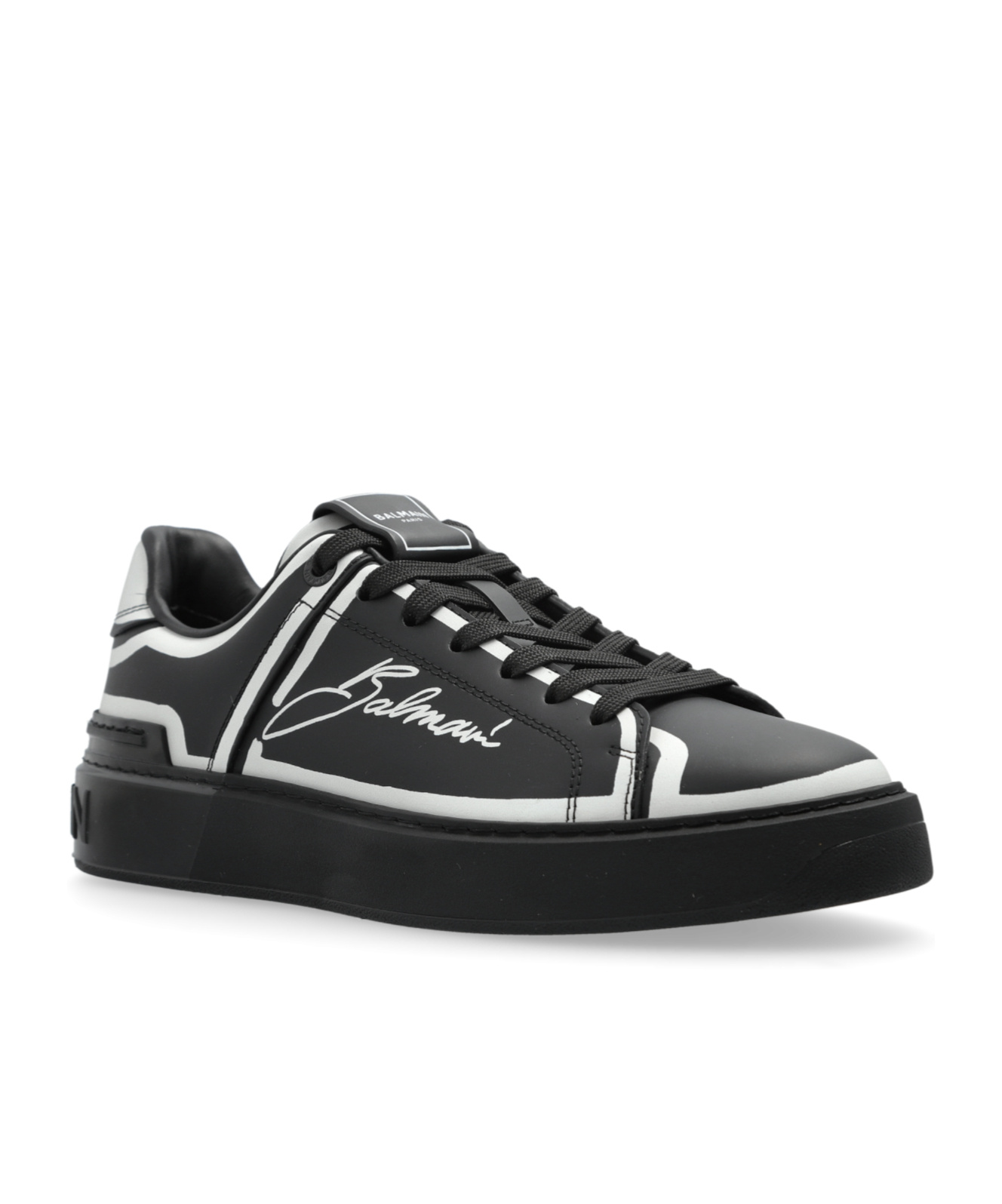 Balmain Logo-print Sneakers In Black