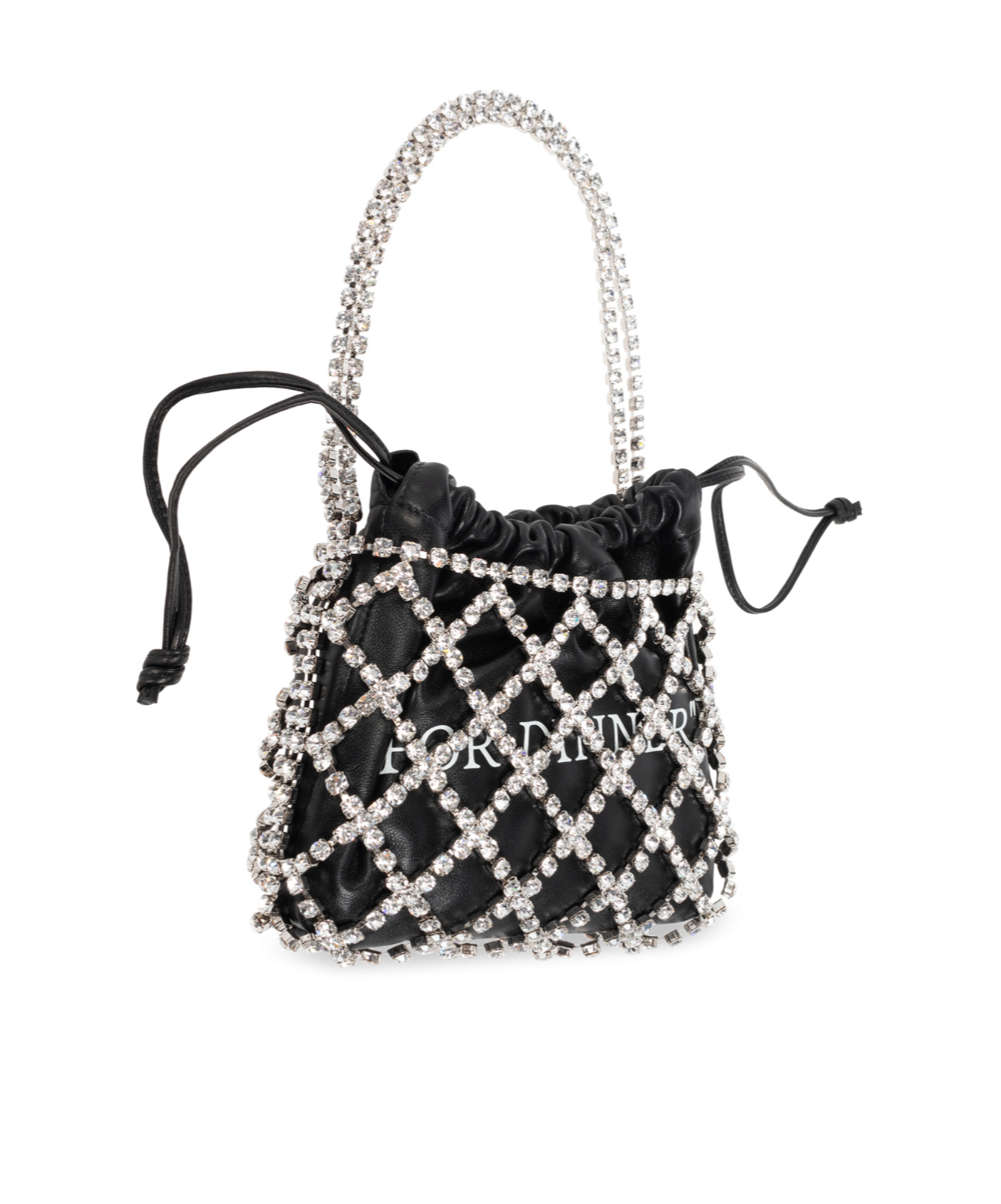 Off-white Crystal-skull Leather Tote Bag In Black
