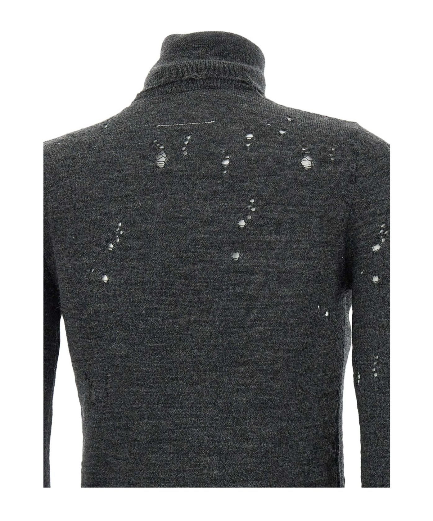 Shop Mm6 Maison Margiela Distressed Wool Sweater
