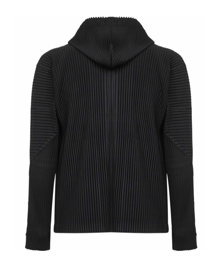 Issey Miyake Homme Plisse  Mens Monthly Colours April Pleated Zip-up Hoodie In Black