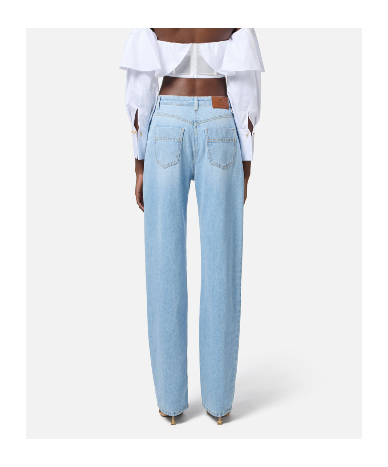 Elisabetta Franchi Padlock-detail Jeans In Blue