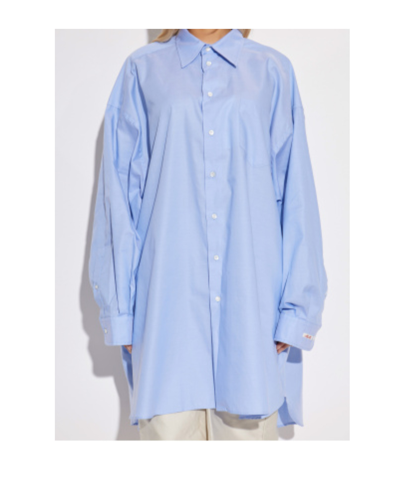 Maison Margiela Balloon-sleeve Cotton Shirt In Blue