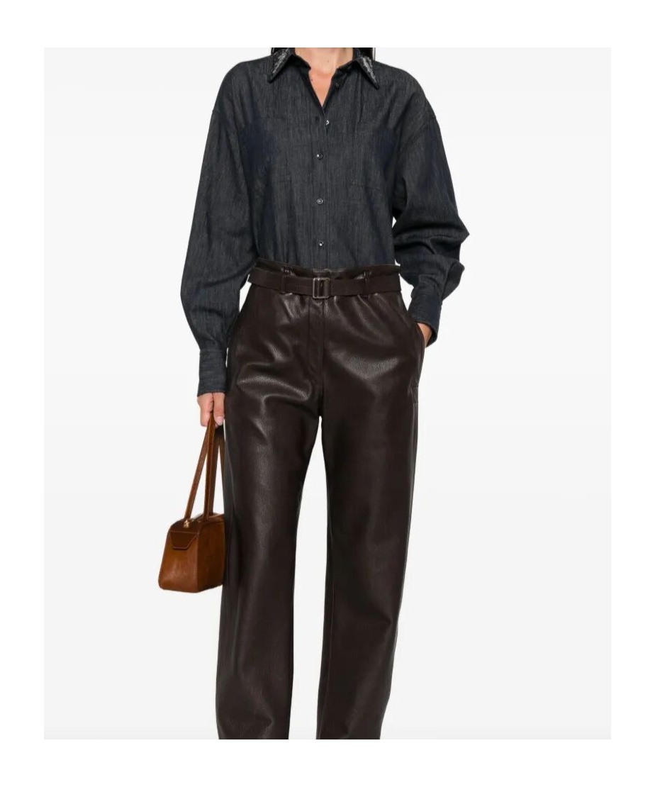 Brunello Cucinelli Sequin-embellished Denim Shirt In Black