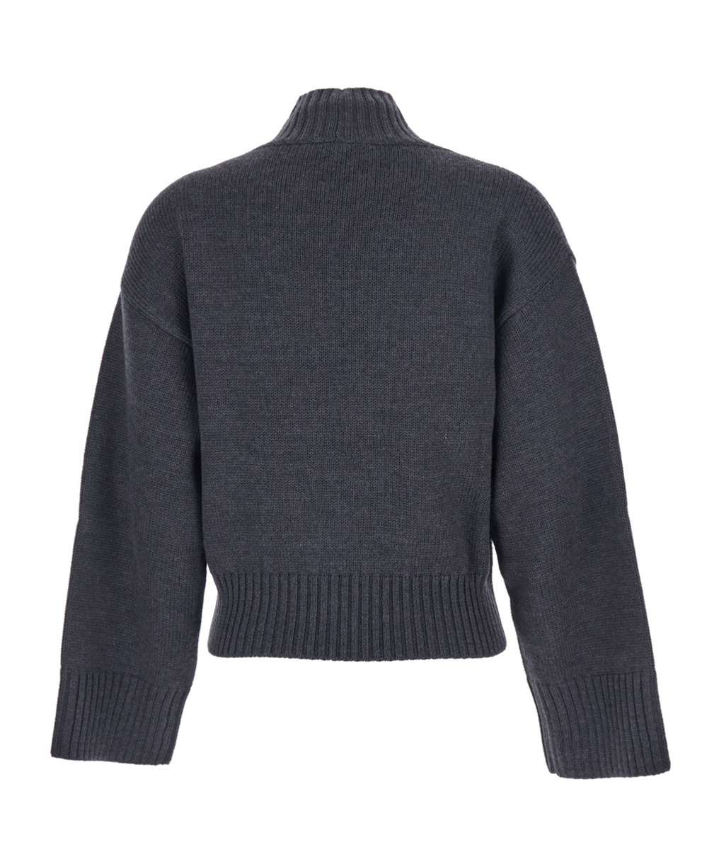 Fabiana Filippi High-neck Striped Sweater In Black