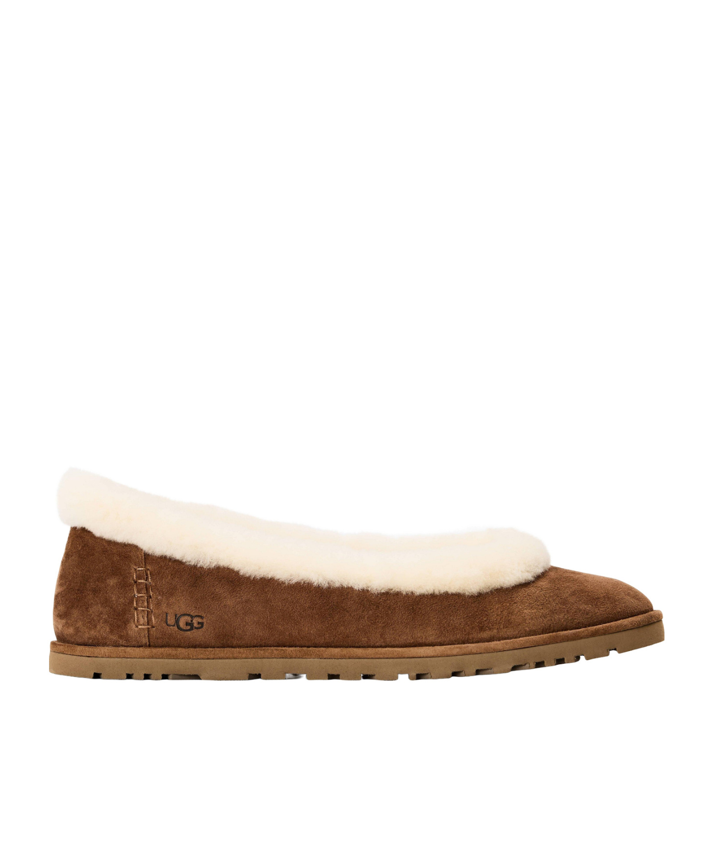 Ugg Solid Color Ballet Flat In Brown