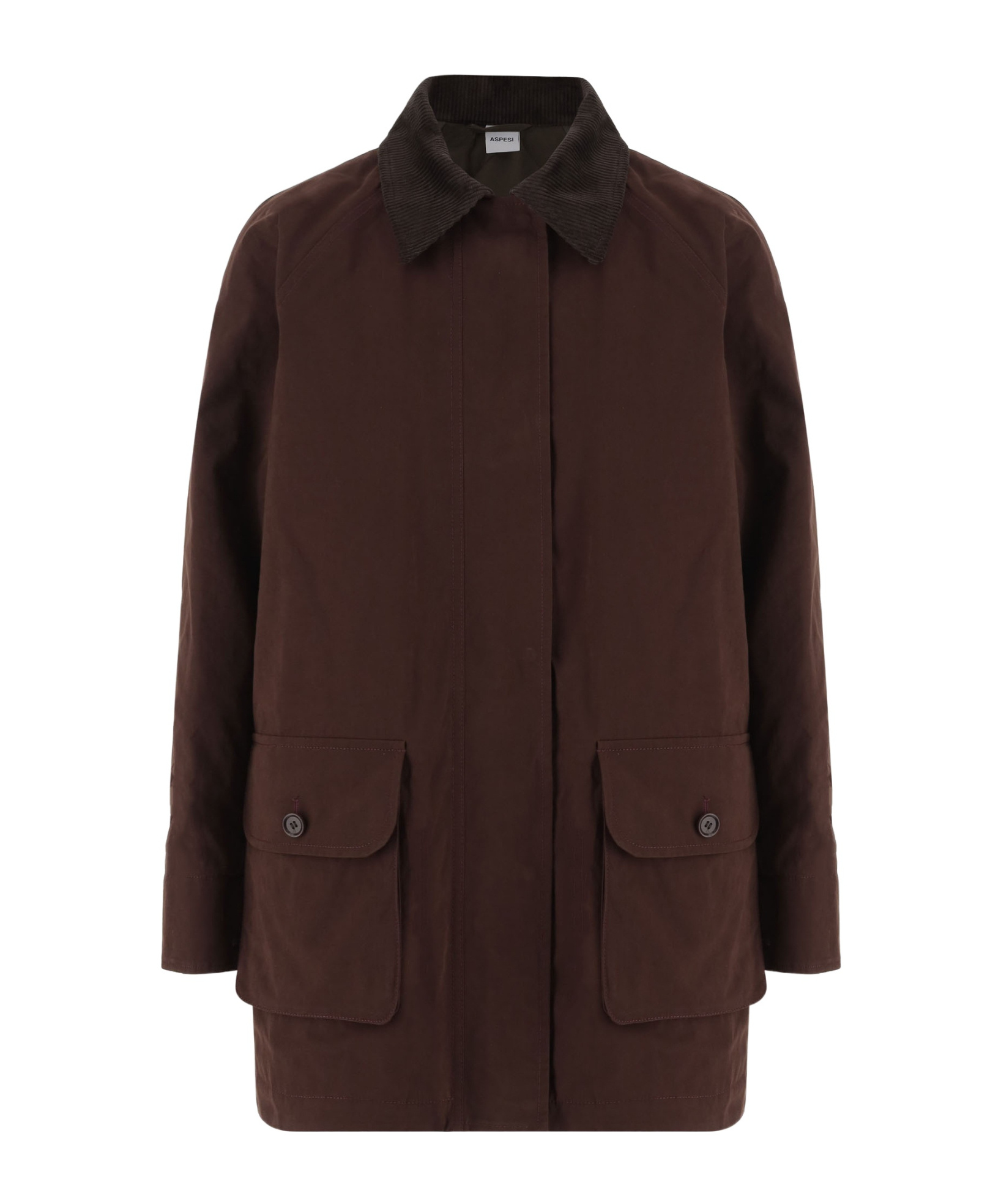 Aspesi Contrasting-color Collared Jacket In Brown