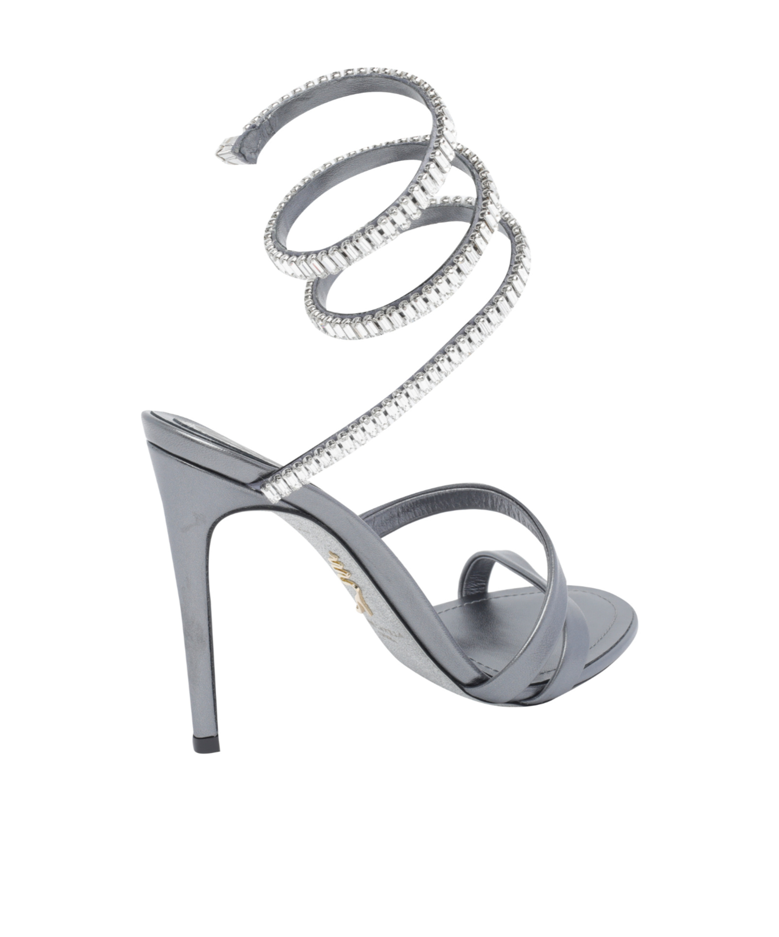 René Caovilla Round-toe High-heeled Sandals In Gray