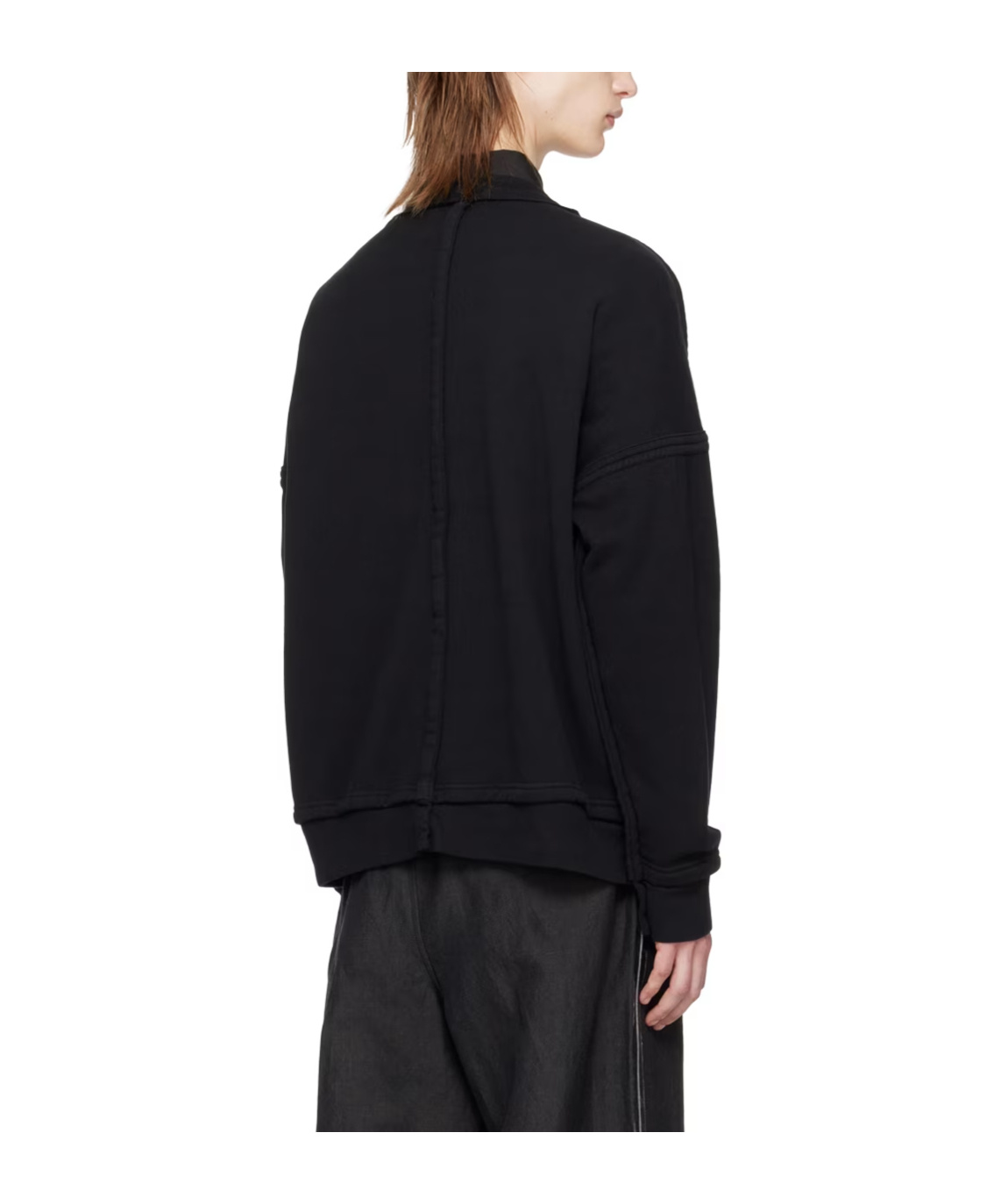 Undercover Slogan-embroidered Drop-shoulder Sweatshirt In Black