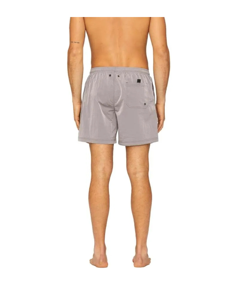 Aeronautica Militare Elastic Waist Swimming Trunks In Iron-gray