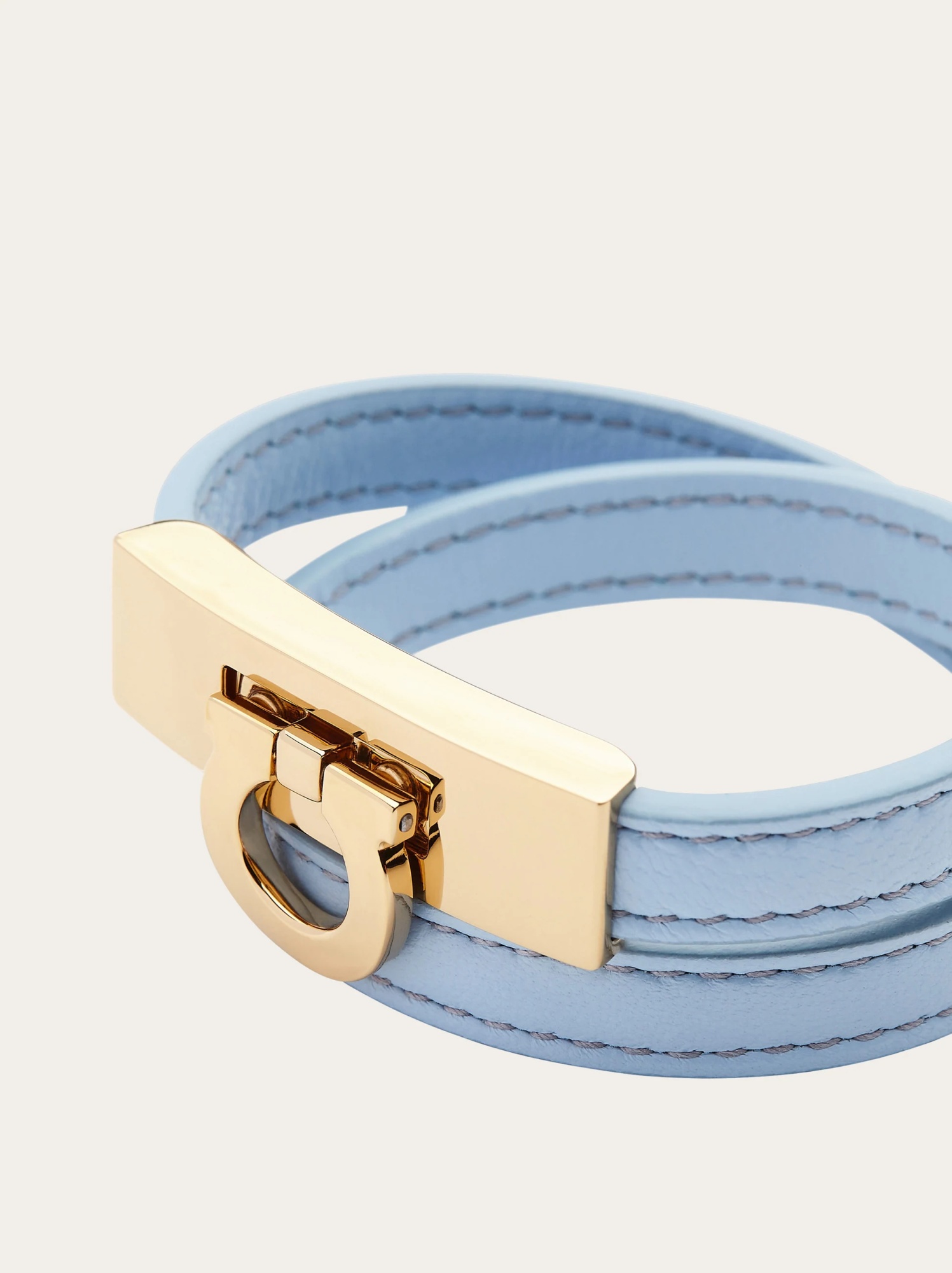 Ferragamo Gancini Double Twist Bracelet In Light Blue