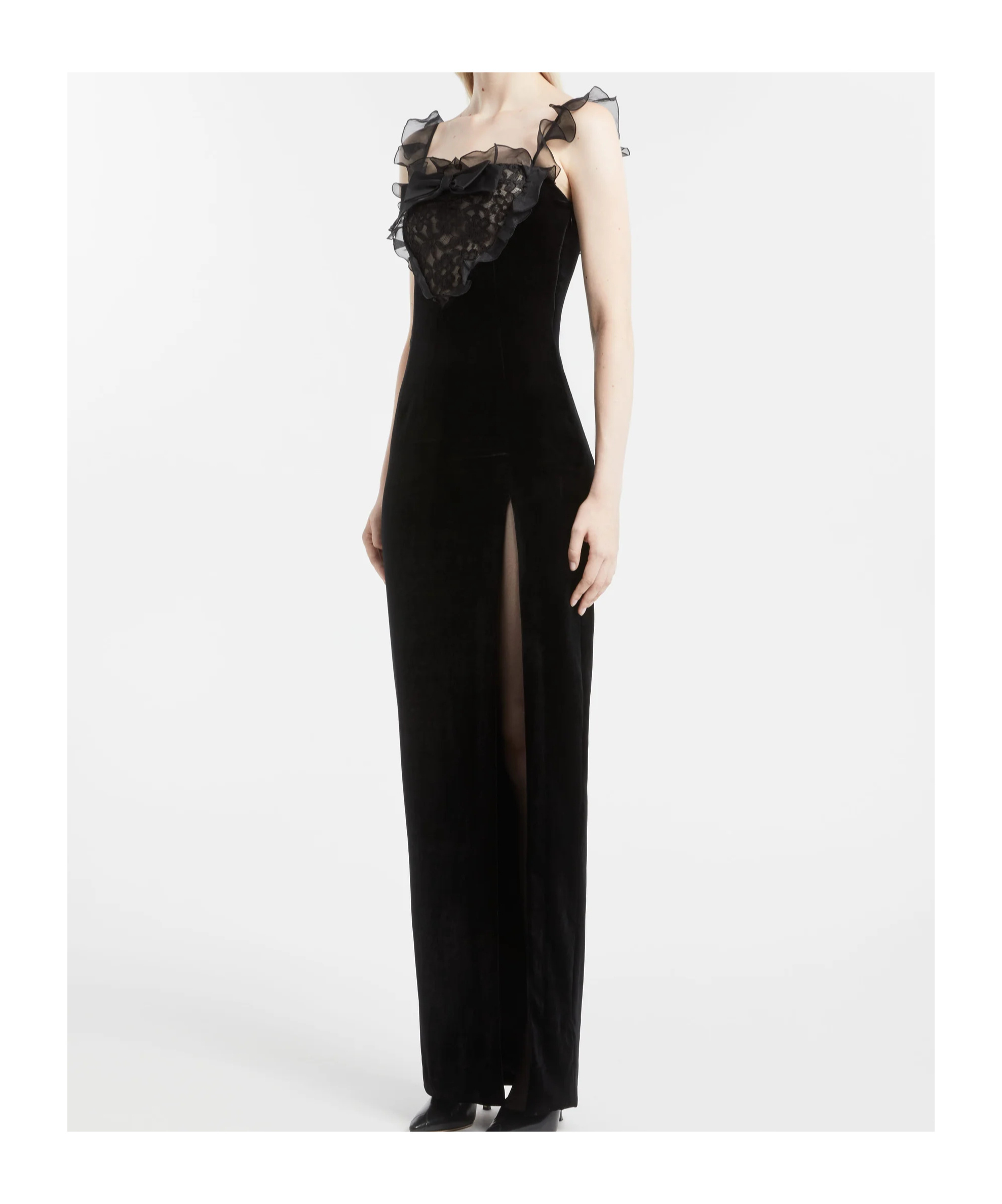 Alessandra Rich Lace Dress In Black