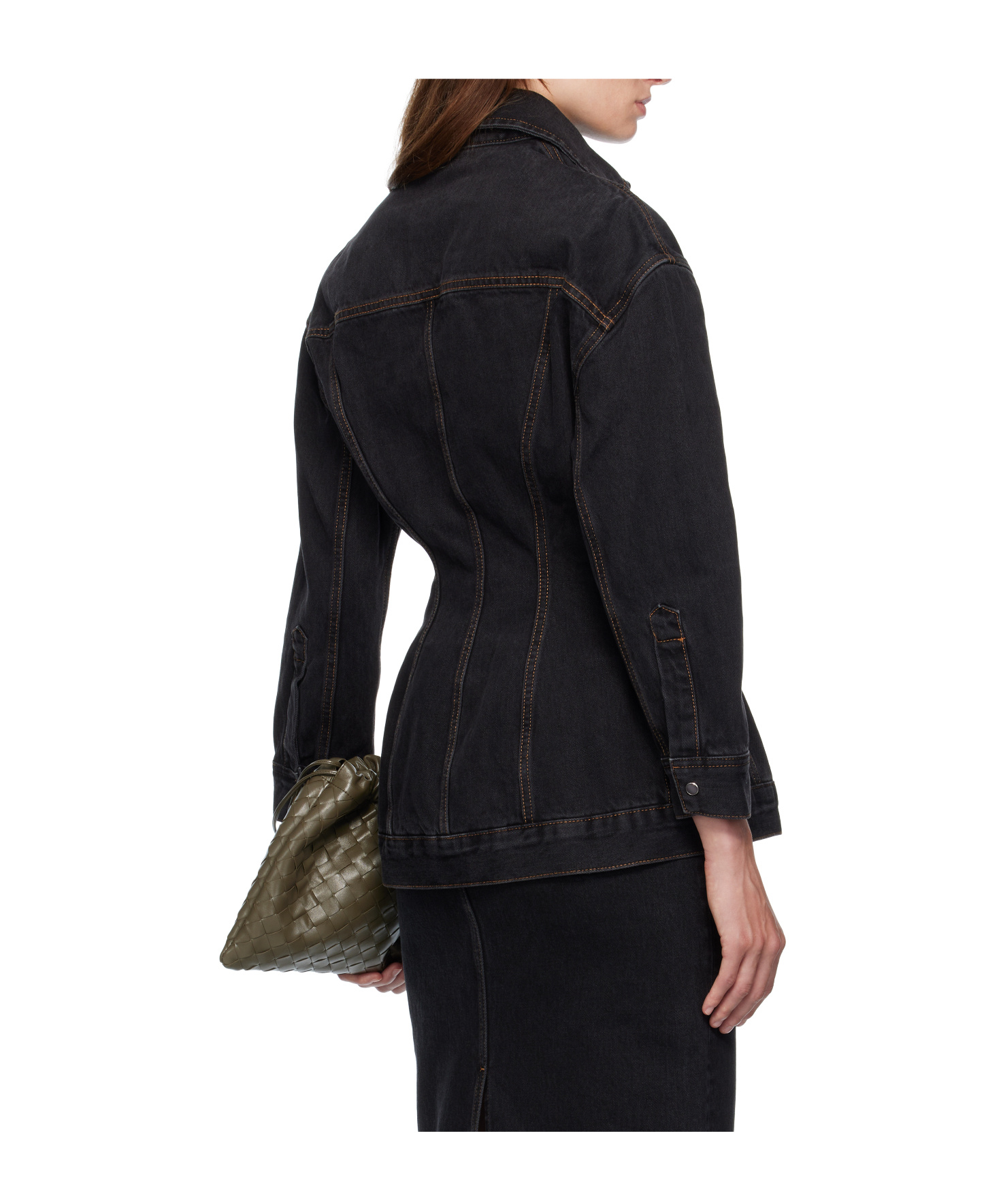Wardrobe.nyc Denim Jacket With Nipped Waist In Black