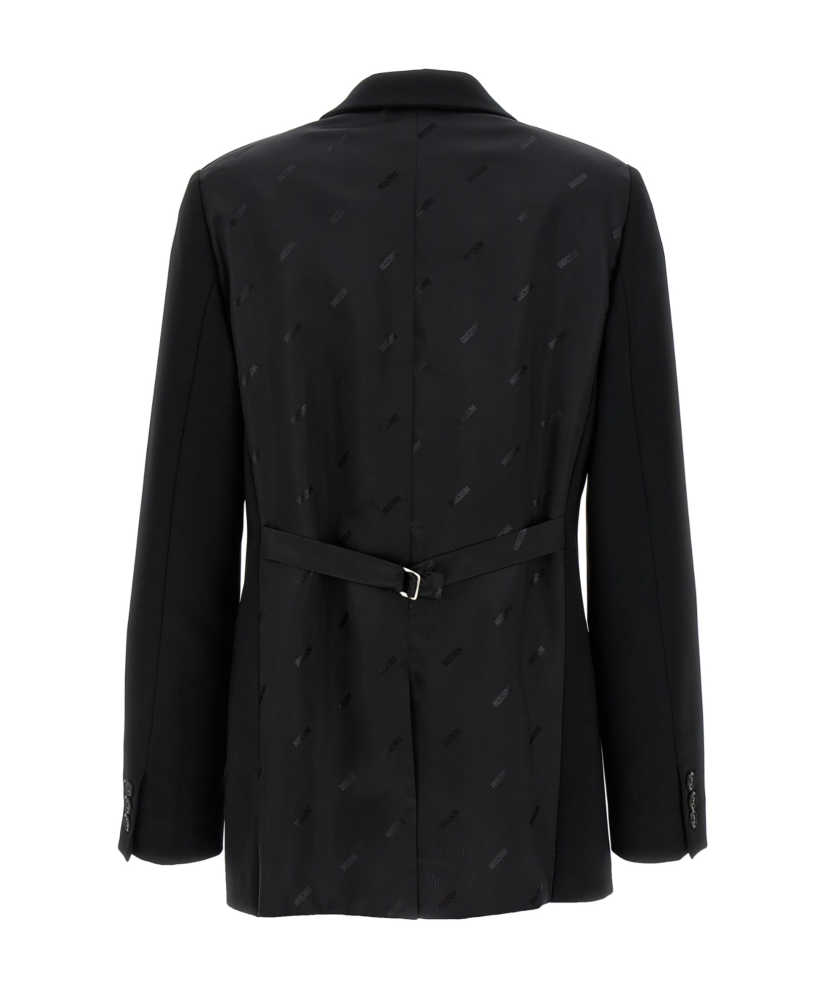 Moschino Single-breasted Blazer With Martingale Detail In Black