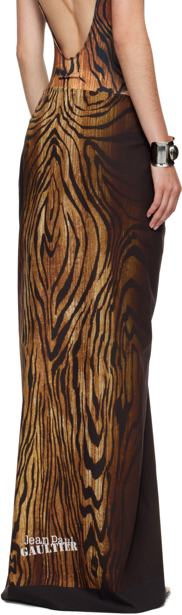 Jean Paul Gaultier Wood-print Pareo In Brown