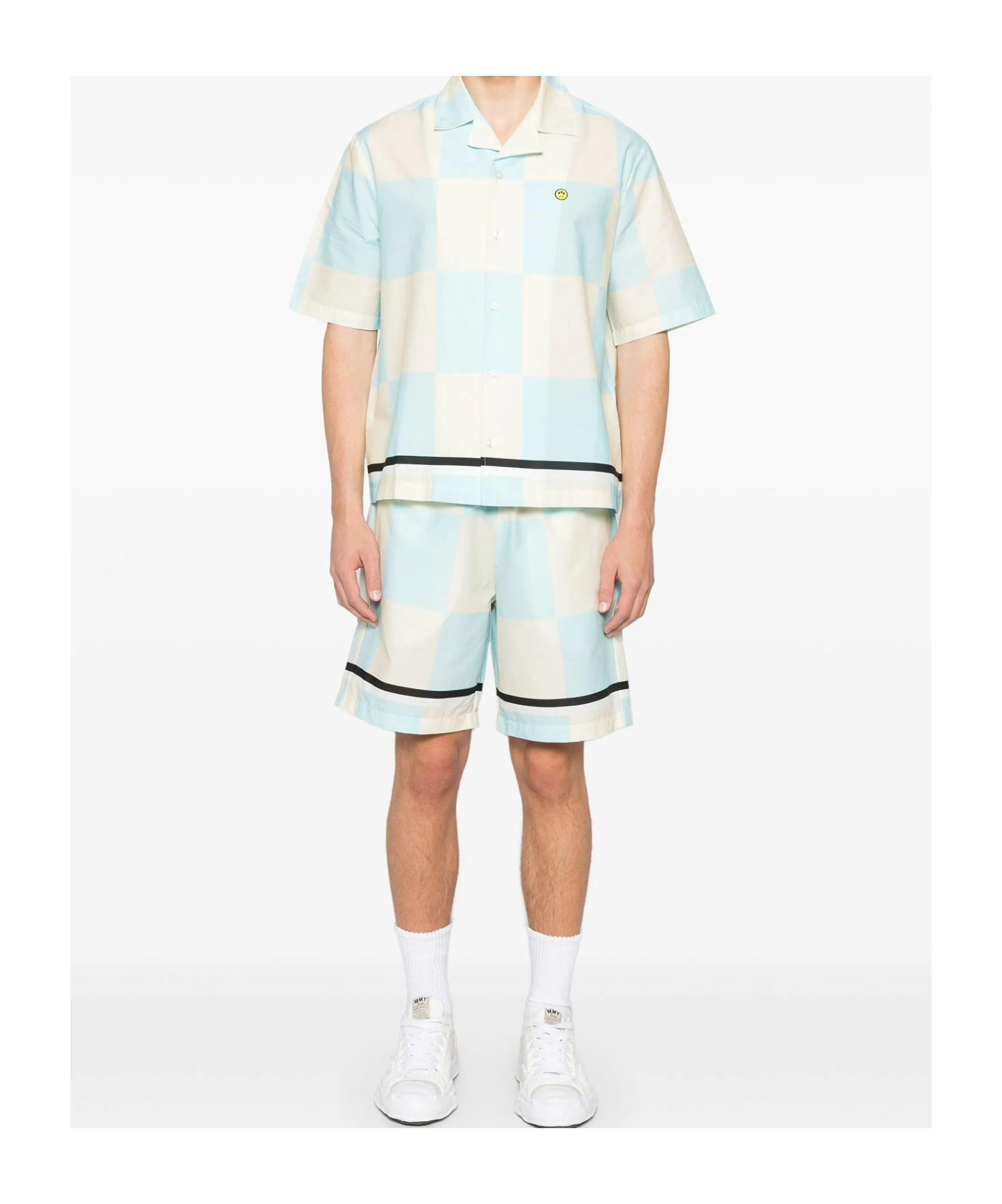 Shop Barrow Check Pattern Shorts In White