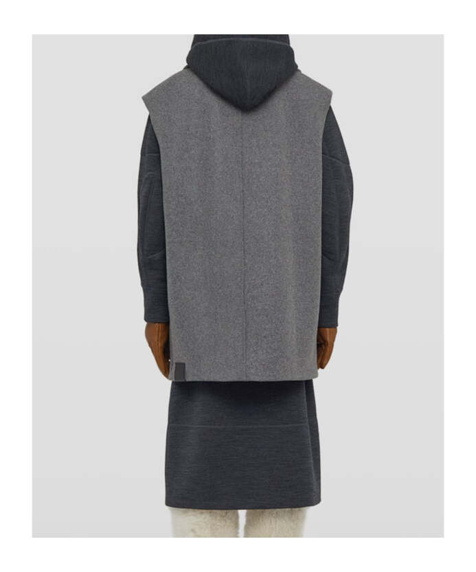 Jil Sander Double-breasted Wool Vest In Gray
