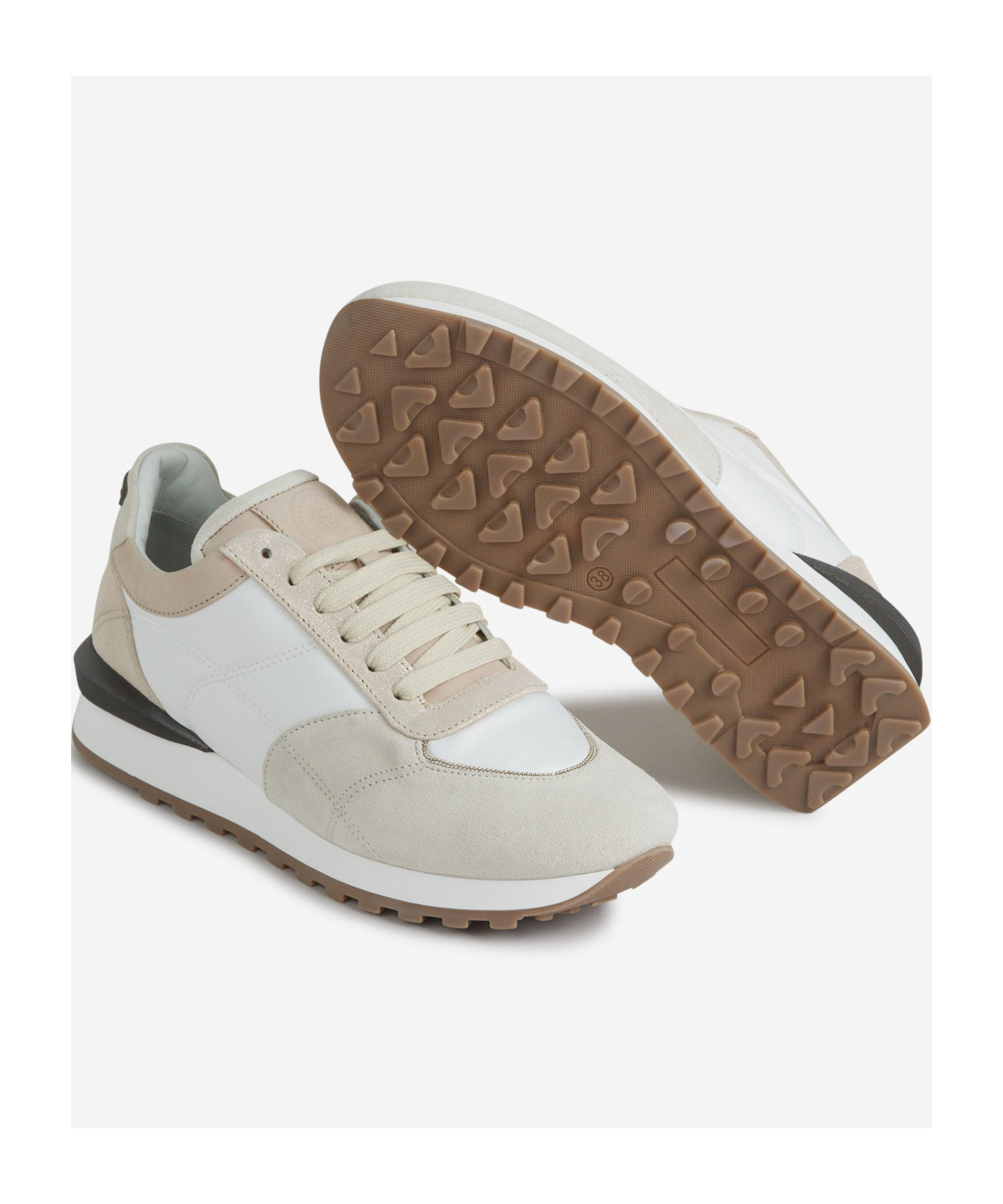 Peserico Glitter-detailing Sneakers In White