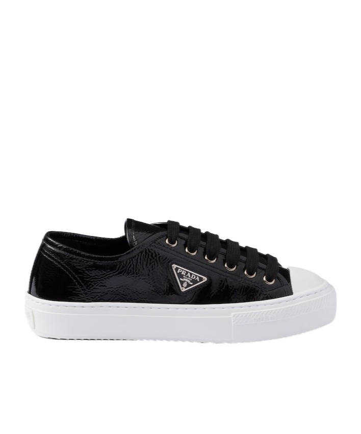 Prada Laced Sneakers In Black