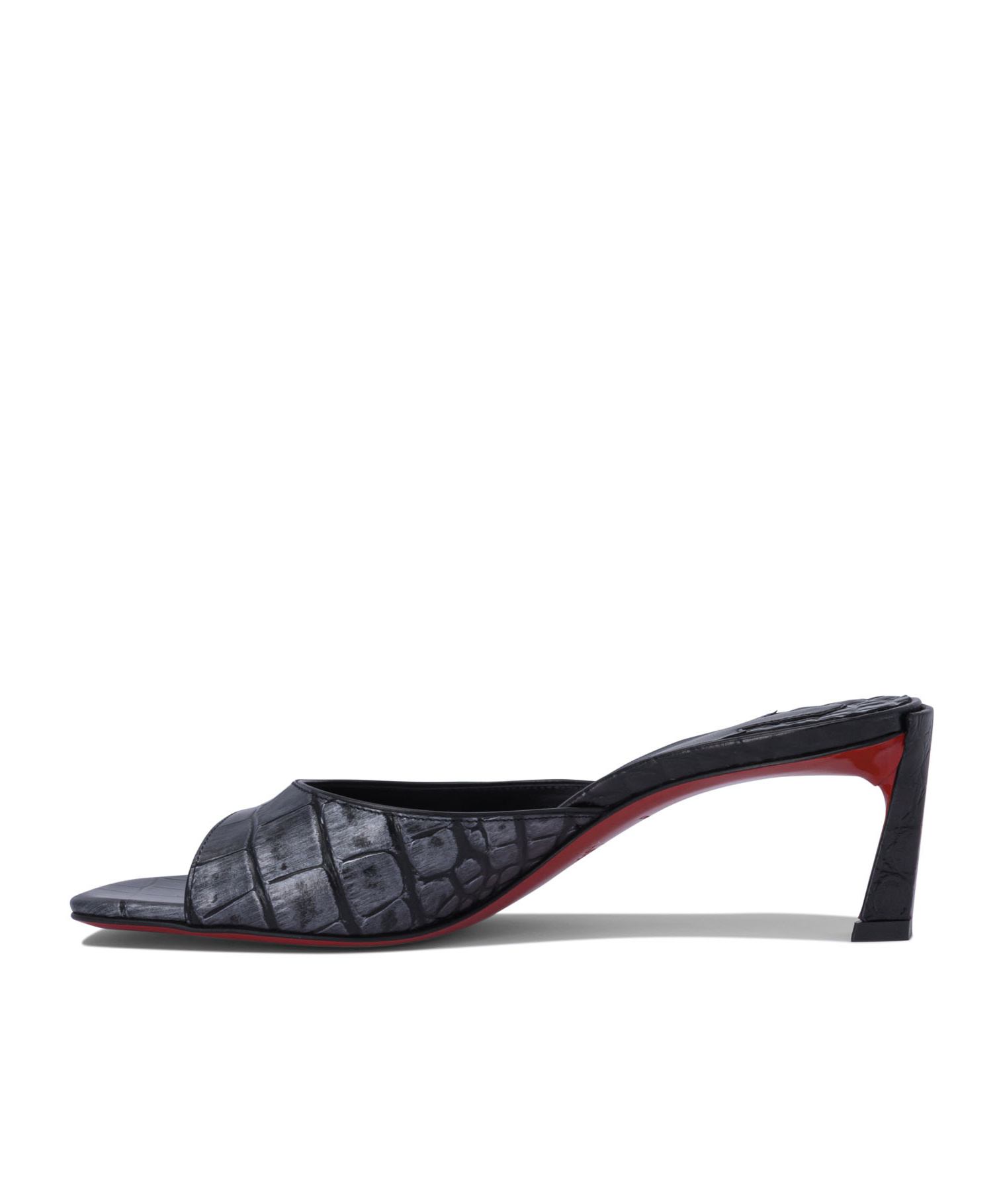 Christian Louboutin Leather Heeled Mules In Black