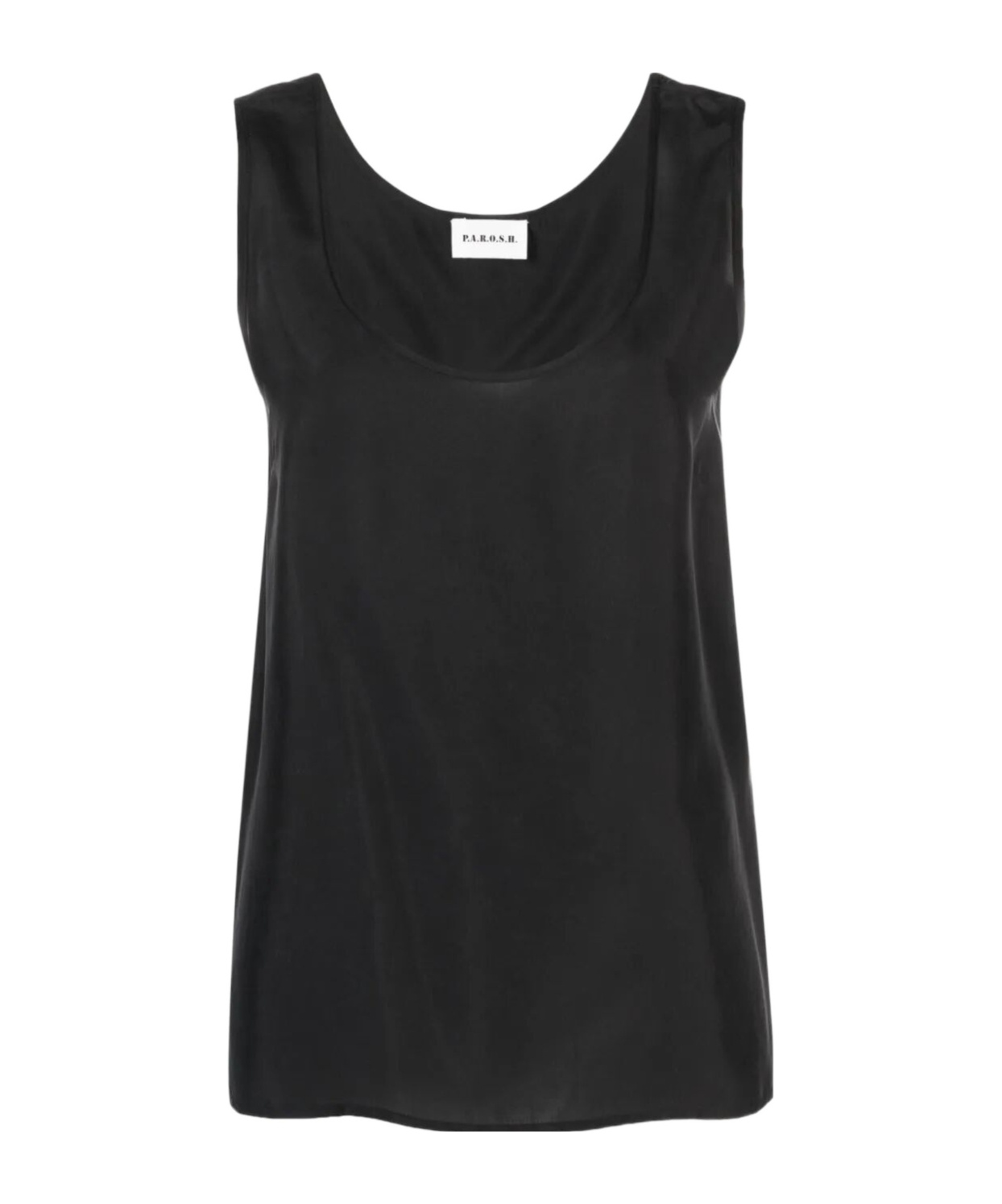 P.a.r.o.s.h . Silk Sleeveless Blouse With Rounded Neckline In Black