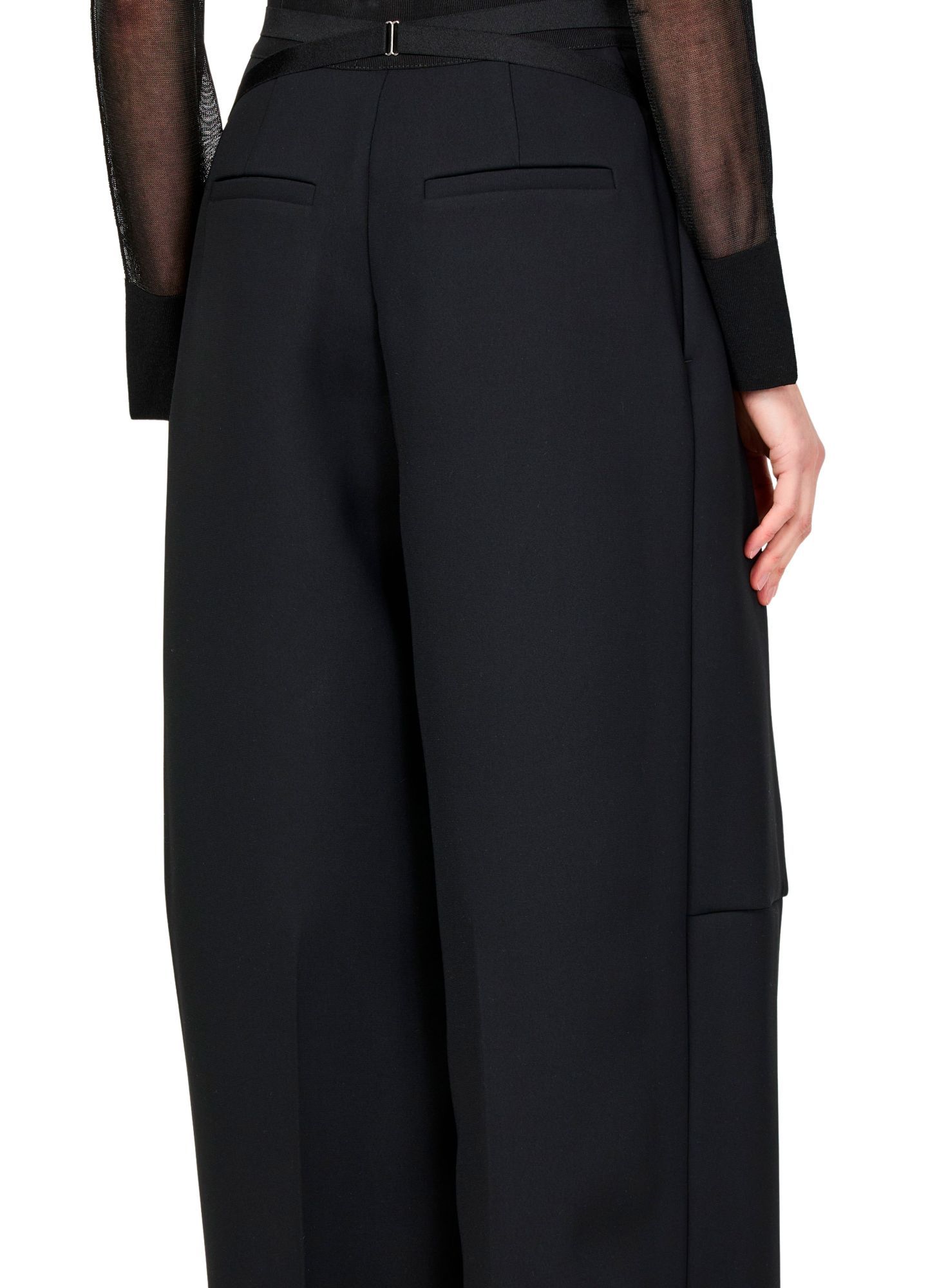 Jean Paul Gaultier Pleated Wide-leg Track Pants In Black