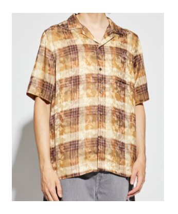 Dries Van Noten Mens Tan Carltone 2028 Graphic-print Woven Shirt In Brown