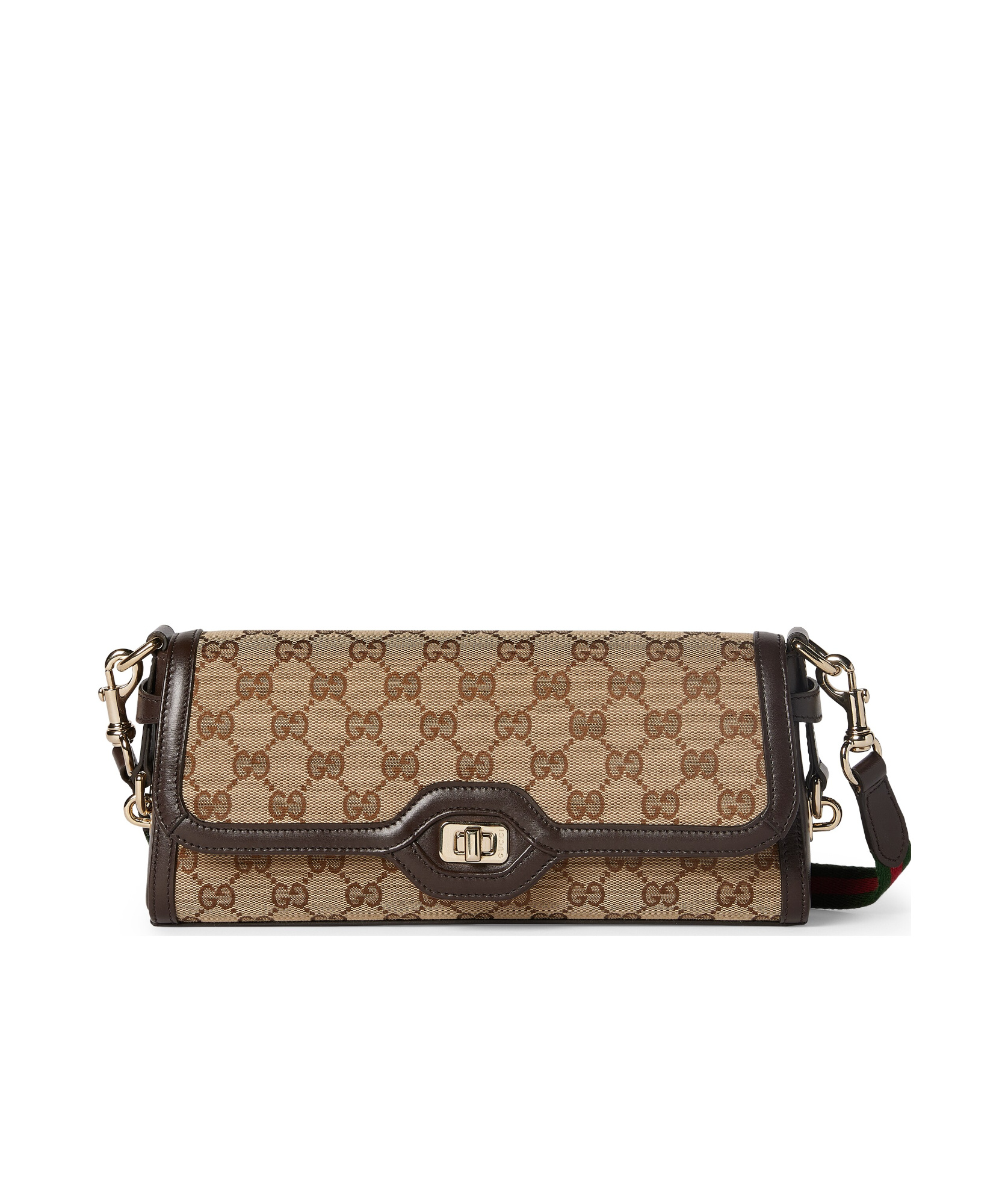 Gucci Mini Gg Canvas Shoulder Bag In Brown
