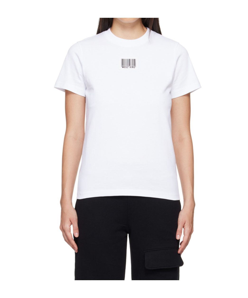 Moschino Bar Code Pattern T-shirt In White