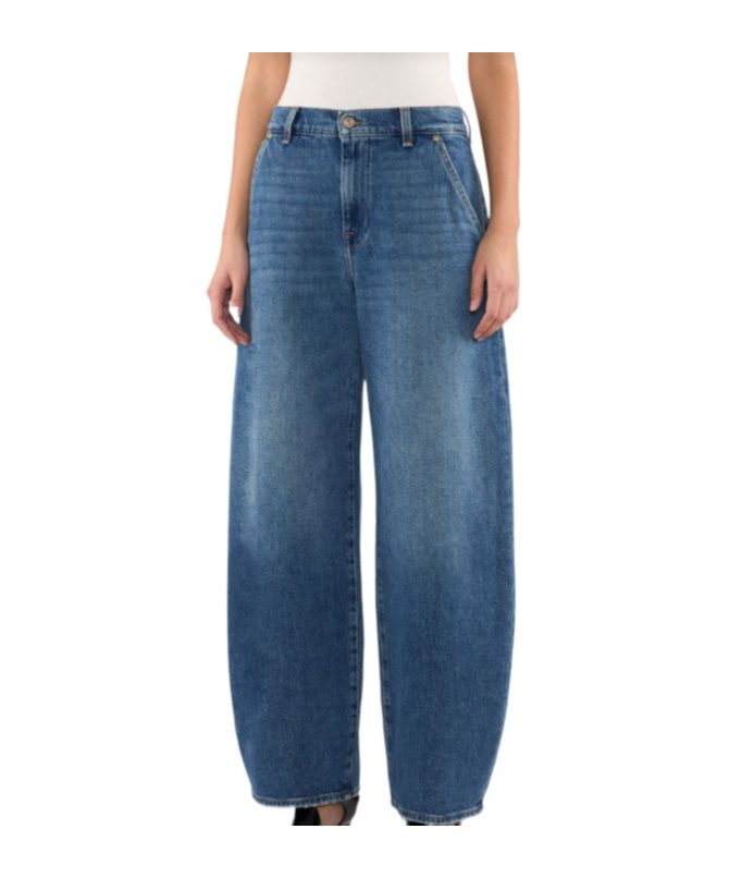 7 For All Mankind Denim Trousers With Belt Loops