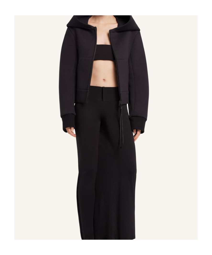 Courrèges Cocoon Bonded Cotton Blend Jacket In Brown